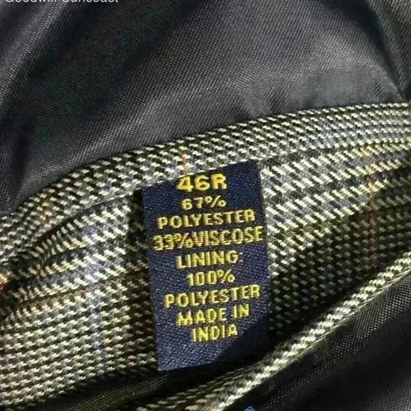 NWT Club Room Men's Two Button Plaid Blazer/Sport Jacket - Size 46R - Picture 6 of 6